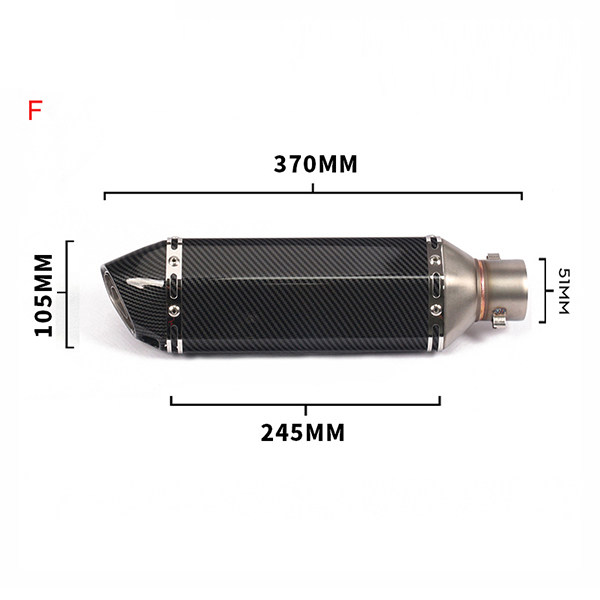 BM013SS-02 370mm Hot Selling Universal Motorcycle Exhaust Silencer Escape For GY6 125 Scooter Ninja400 GSX250R DL250 Z250 Z300 PCX150 GW250 GSXS150 CB190 CBR190 CBR150 CBR250